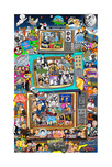 Charles Fazzino 3D Art Charles Fazzino 3D Art Timeless Memories of T.V. (White) (Framed)